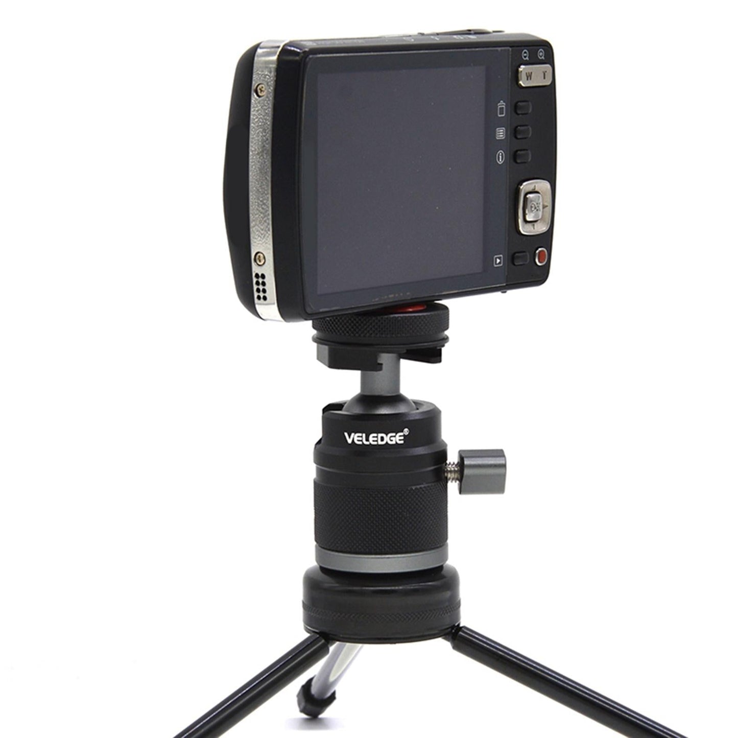 Camera Tripod Mini Metal Ball Head with Cold Shoe 90 Tilt for Light Stand