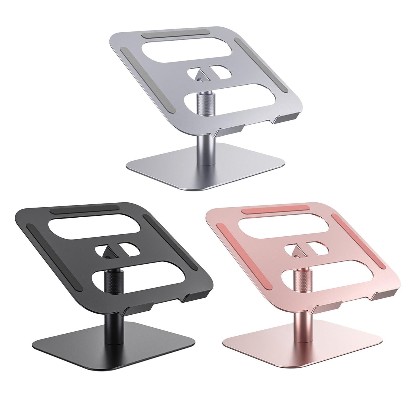 Slide-Proof Desktop Laptop Stand Riser Adjustable Tablet Holder Rack Pink