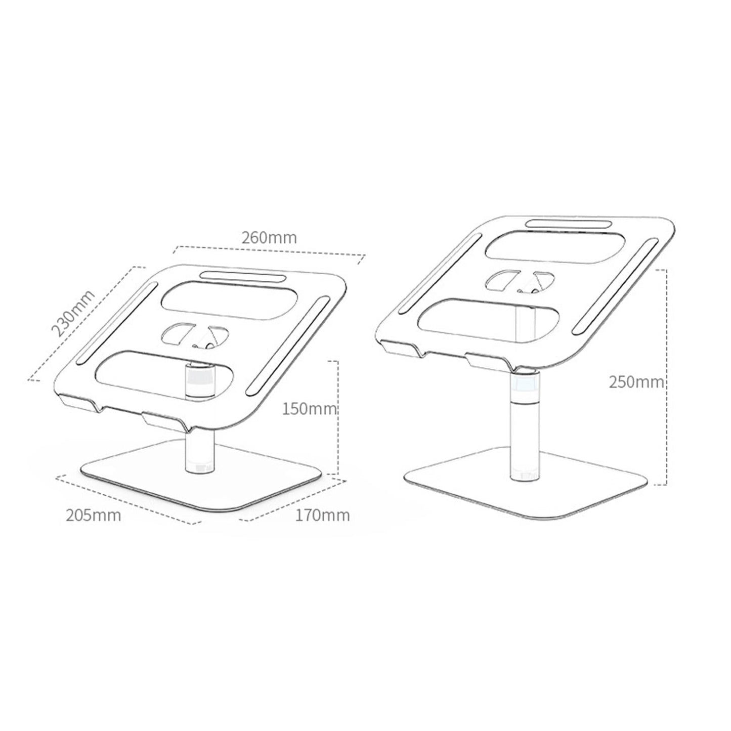 Slide-Proof Desktop Laptop Stand Riser Adjustable Tablet Holder Rack Black