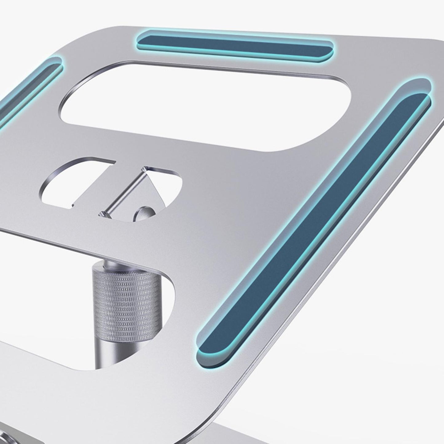 Slide-Proof Desktop Laptop Stand Riser Adjustable Tablet Holder Rack Silver