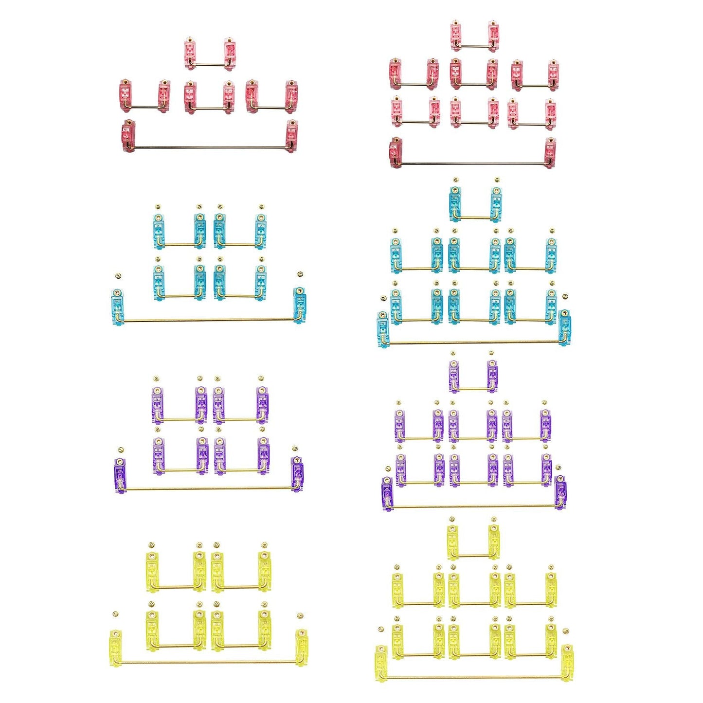 PCB Screw-in Stabilizers for MX Mechanical Keyboard pink 1 6.25u 4 2U
