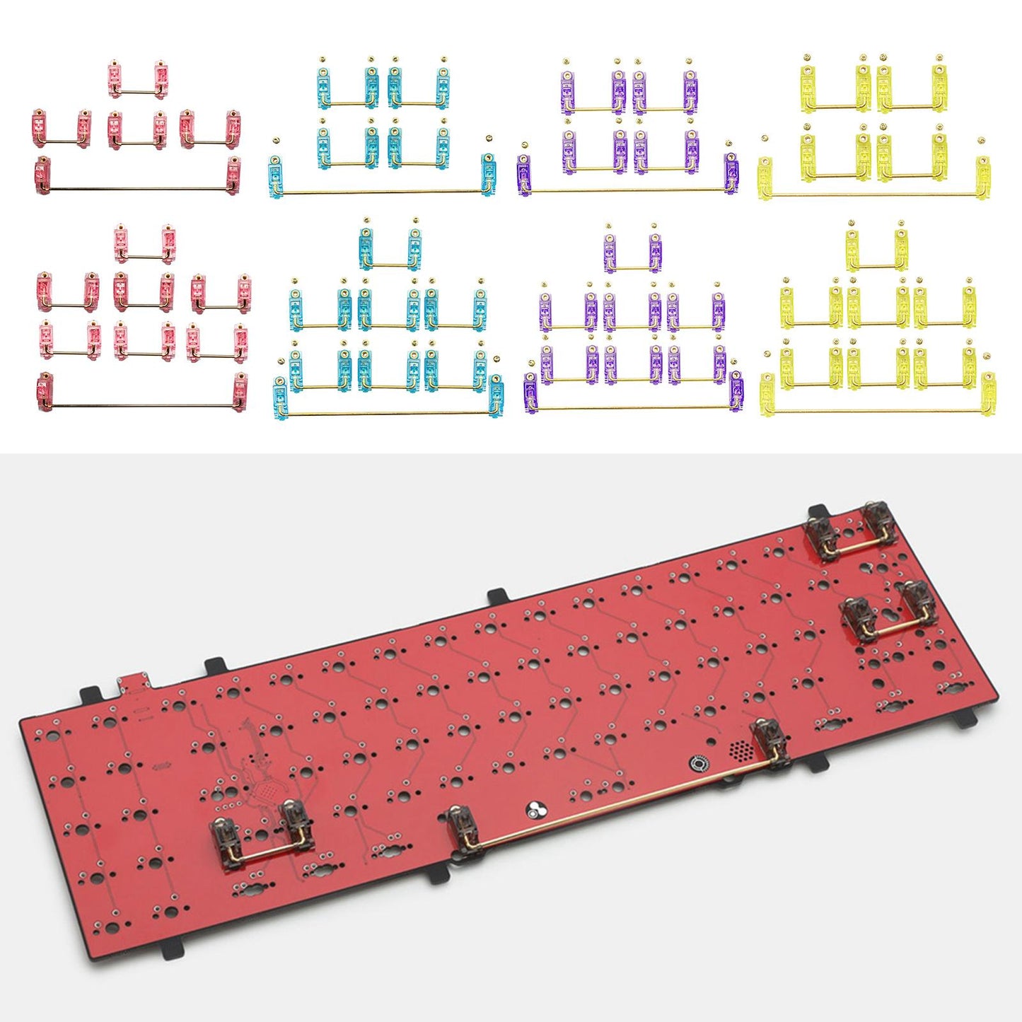 PCB Screw-in Stabilizers for MX Mechanical Keyboard pink 1 6.25u 4 2U