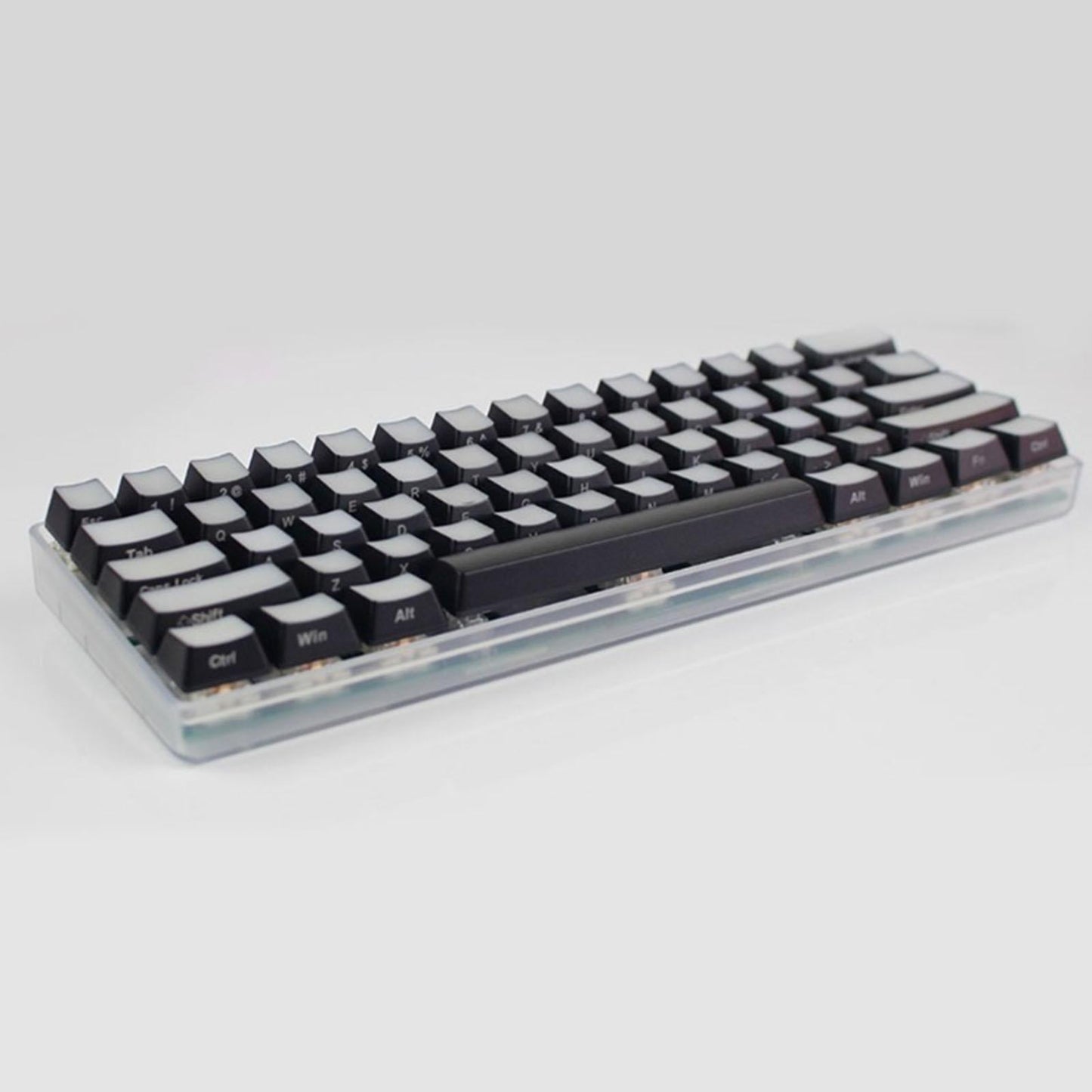 60% Compact Plastic Keyboard Case Compatible with GH60 POKER2 POK3R clear