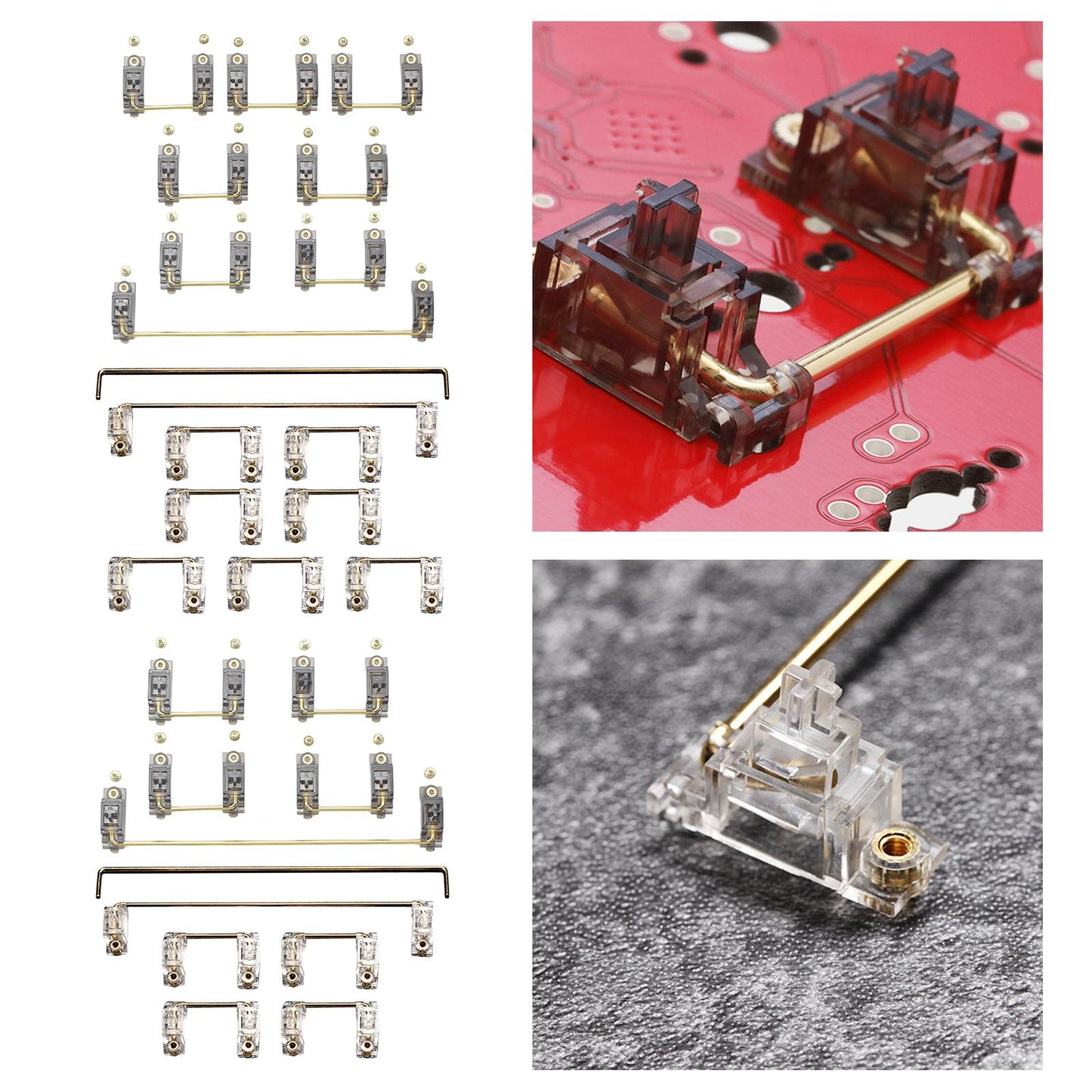 Clear PCB Mount Stabilizers for Mechanical Keyboard 60 or 87 Keys