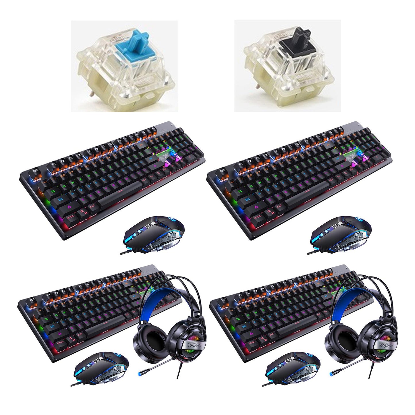 Wired Gaming Keyboard and Mouse Combo 104 Keys Set A Blue switch