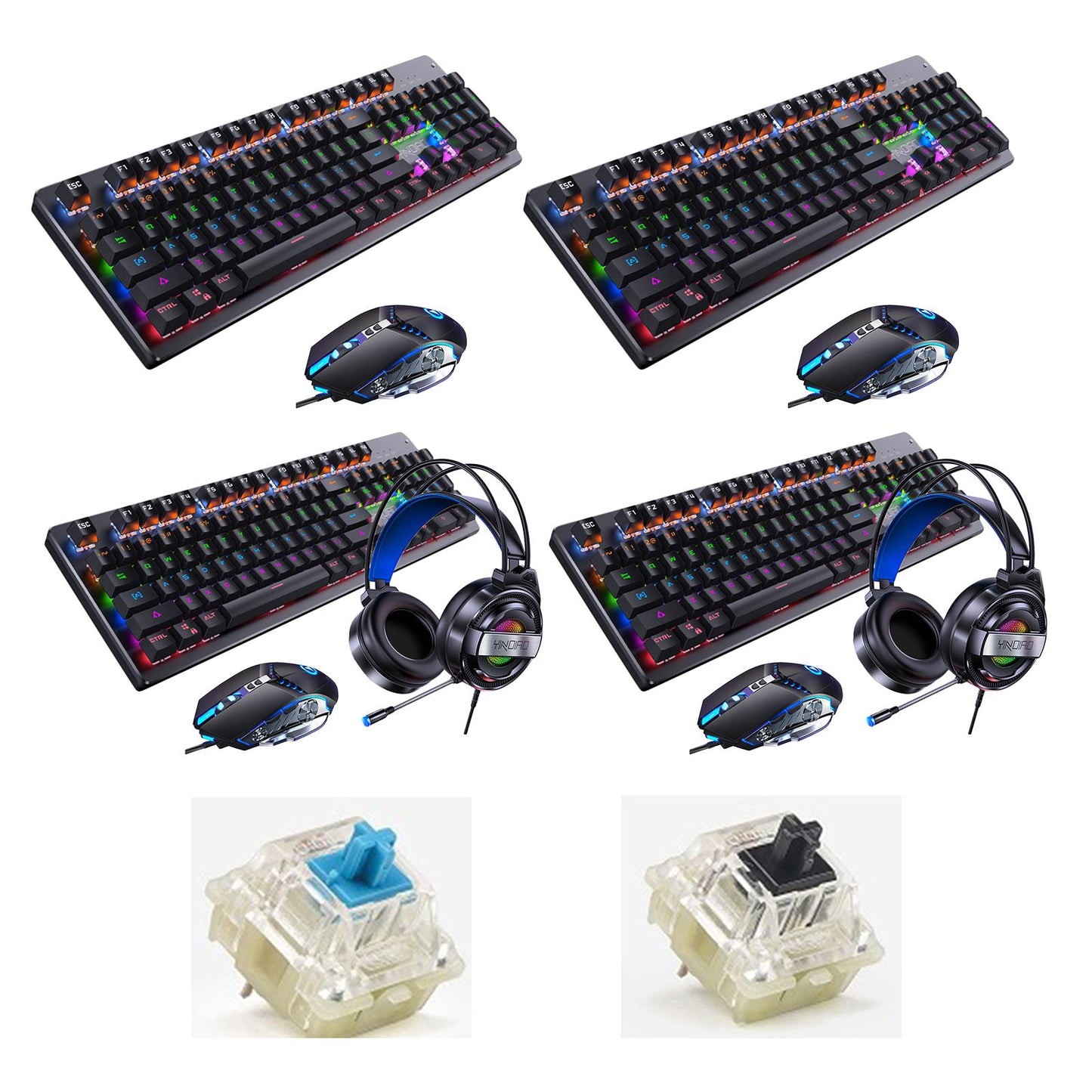 Wired Gaming Keyboard and Mouse Combo 104 Keys Set A Blue switch