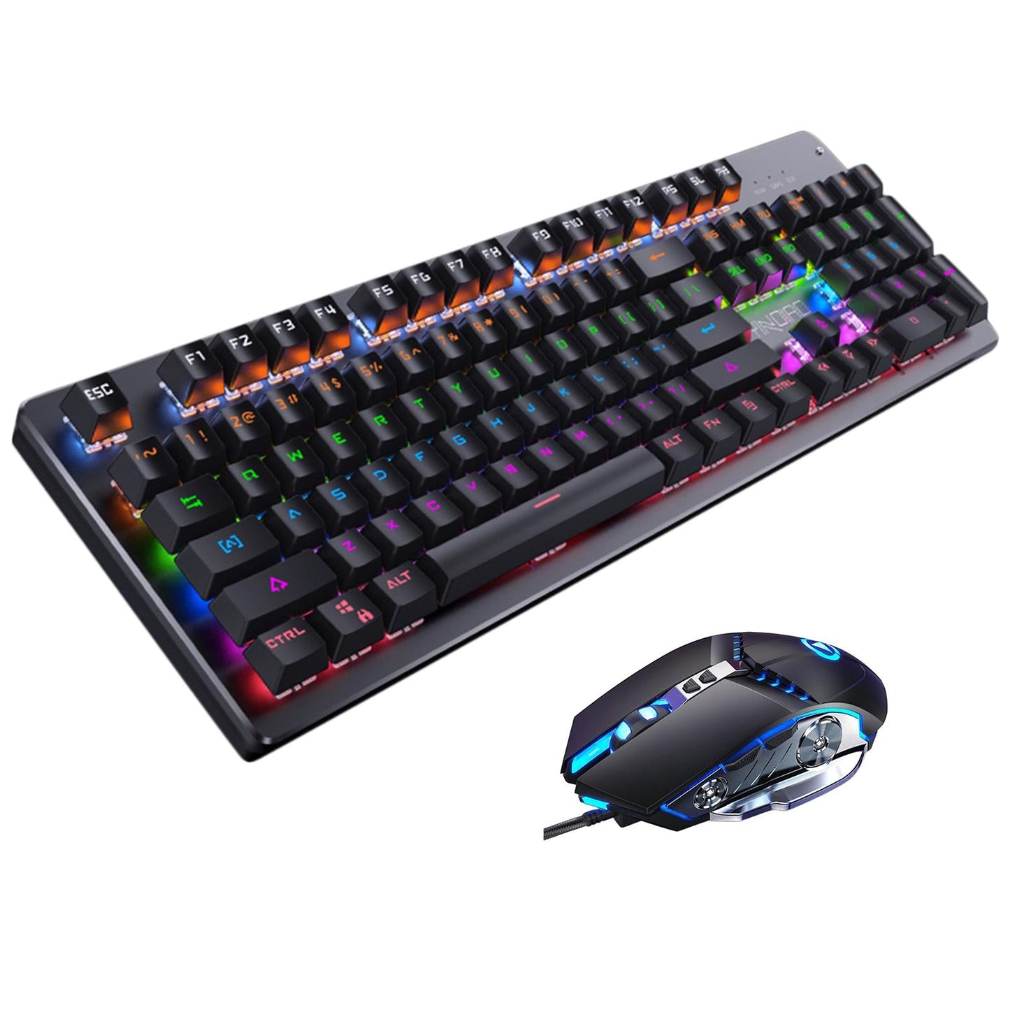 Wired Gaming Keyboard and Mouse Combo 104 Keys Set B Linear Action
