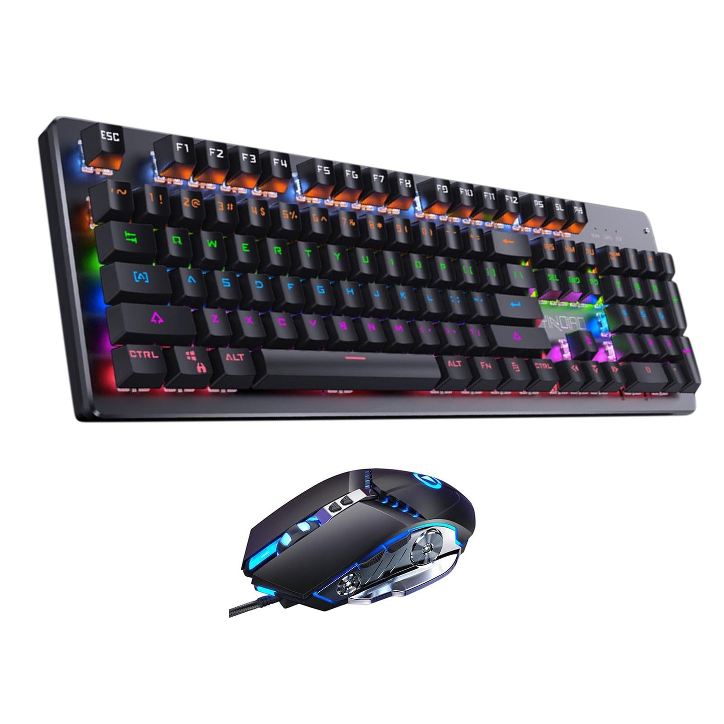 Wired Gaming Keyboard and Mouse Combo 104 Keys Set B Linear Action
