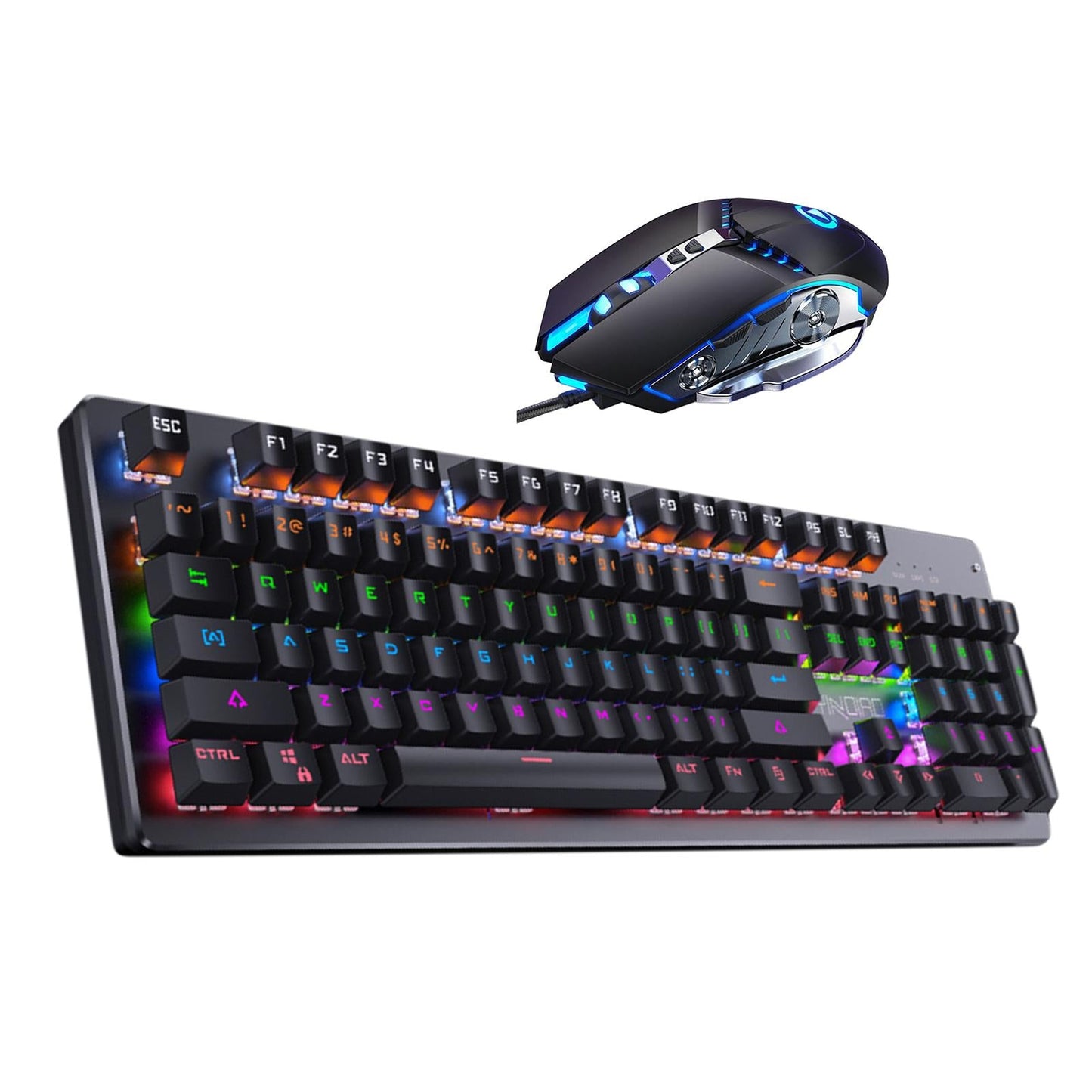 Wired Gaming Keyboard and Mouse Combo 104 Keys Set B Linear Action
