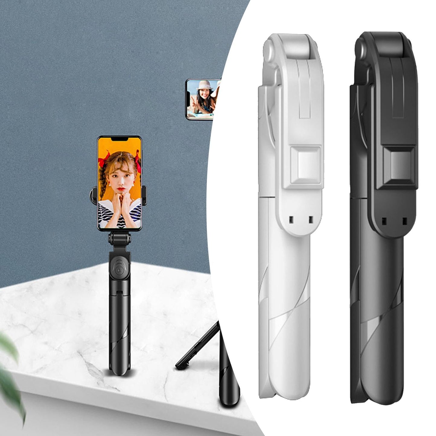 Remote Selfie Stick Tripod Phone Desktop Stand Desk Holder For Samsung White