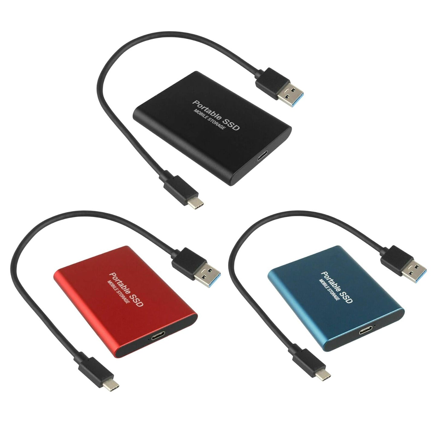 USB 3.0 USB 3.1 Gen-1 1TB SSD External Portable Solid State Drive black 1TB