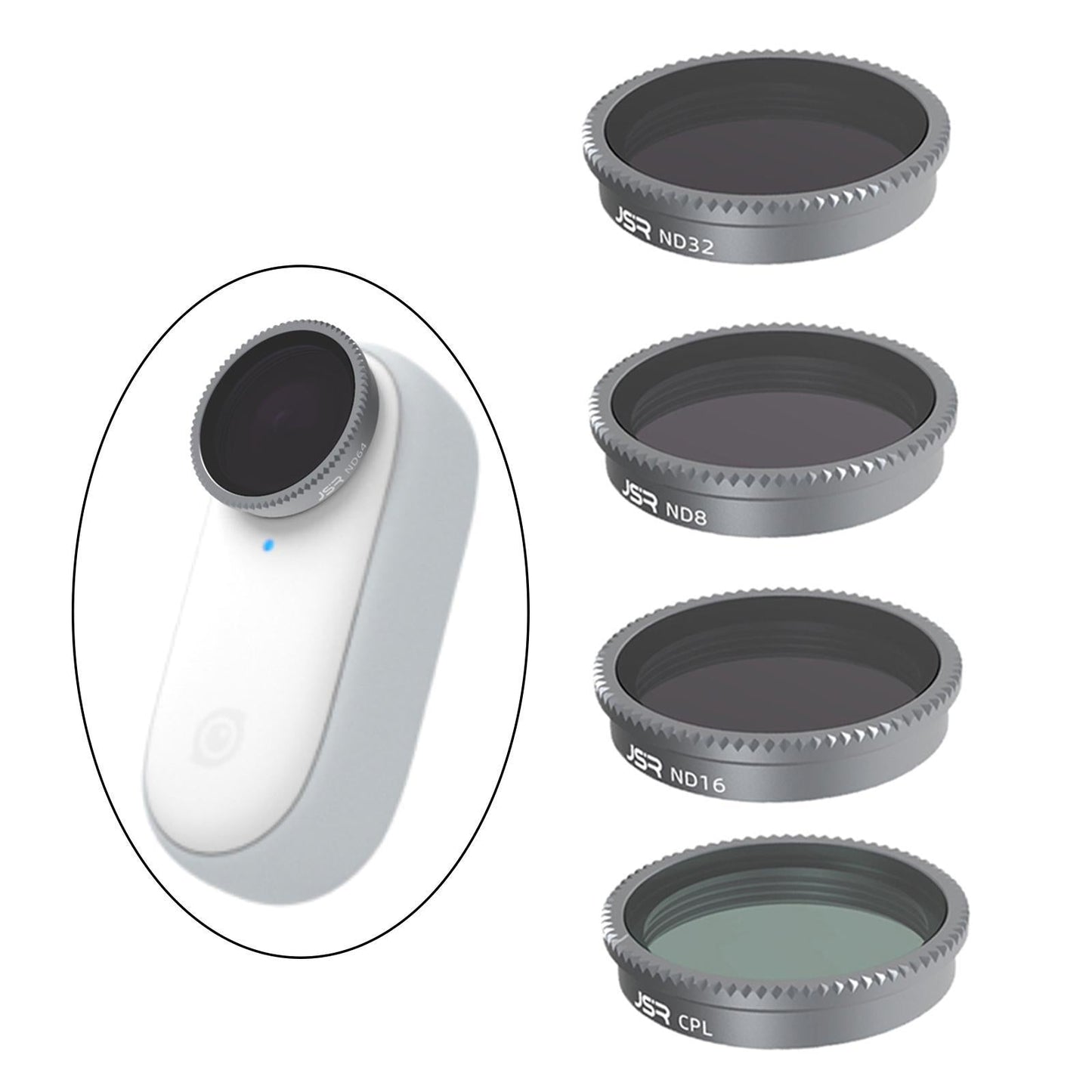 4 Pieces Lens Filters ND8 ND16 ND32 ND64 for Insta360 GO 2 Spare Parts