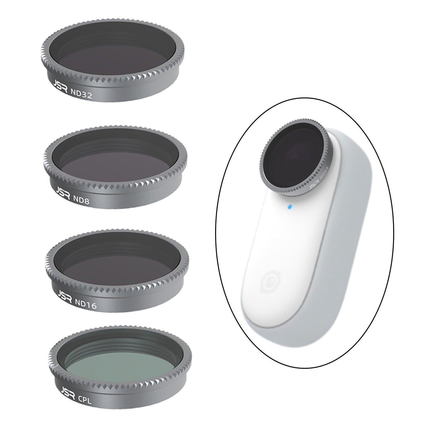 4 Pieces Lens Filters ND8 ND16 ND32 ND64 for Insta360 GO 2 Spare Parts