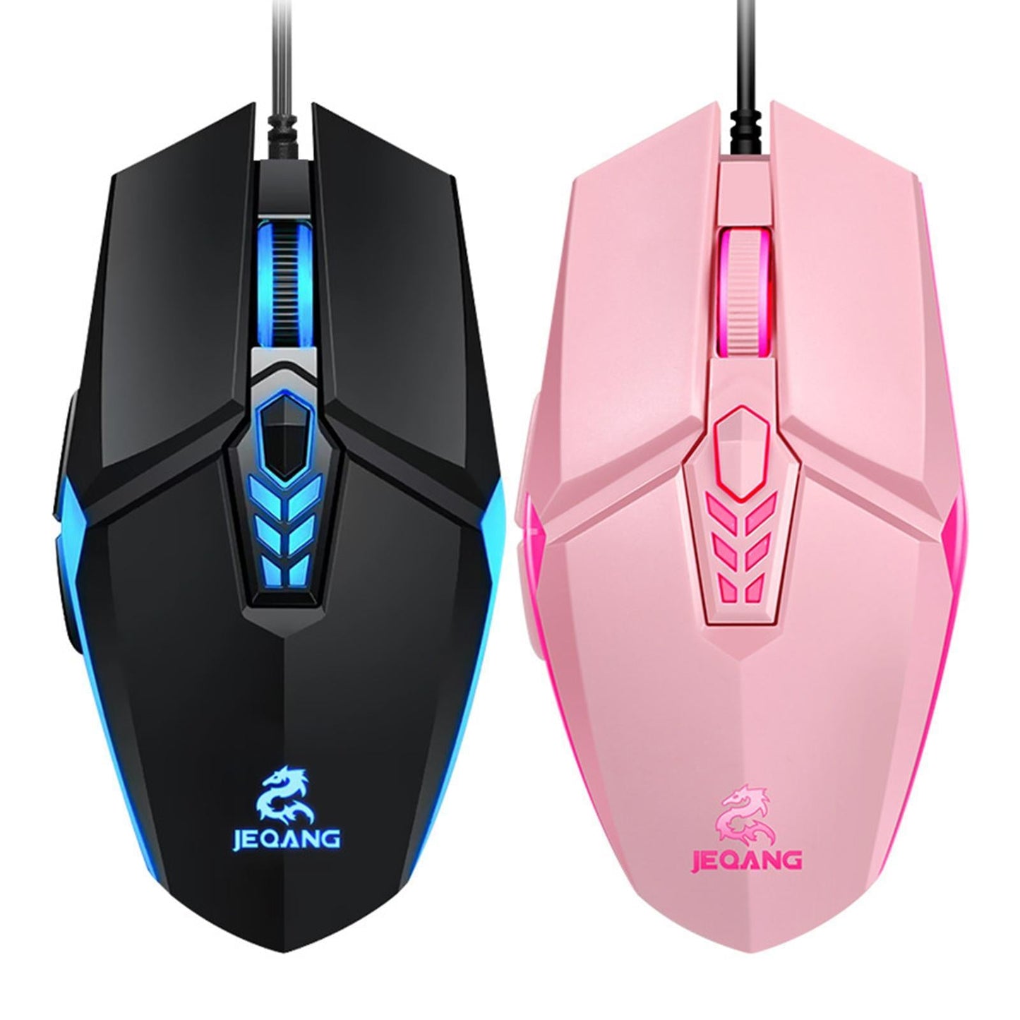 LED Backlit RGB Wired Gaming Mouse 3200 DPI Adjustable Mice Pink
