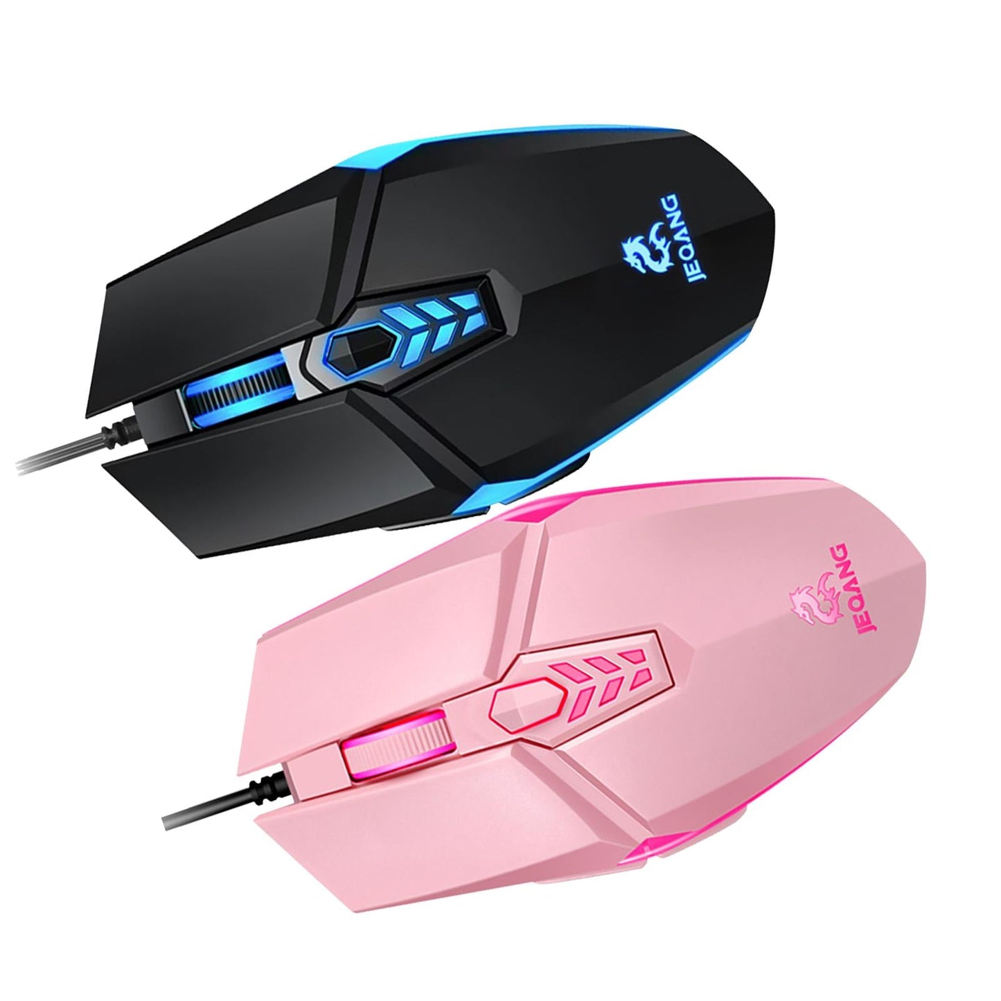 LED Backlit RGB Wired Gaming Mouse 3200 DPI Adjustable Mice Black