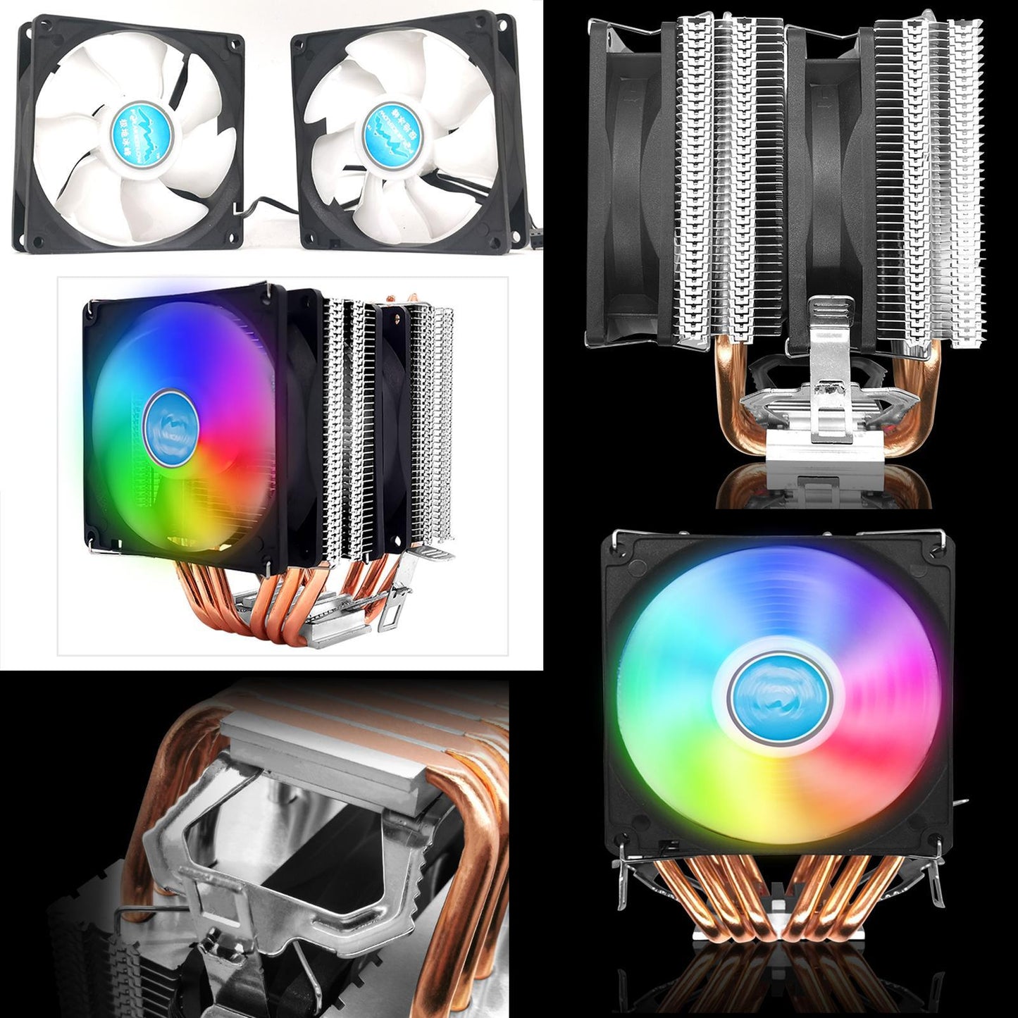 CPU Cooler Heatsink PWM RGB Fans for Intel LGA 2011 1366 Spare Parts