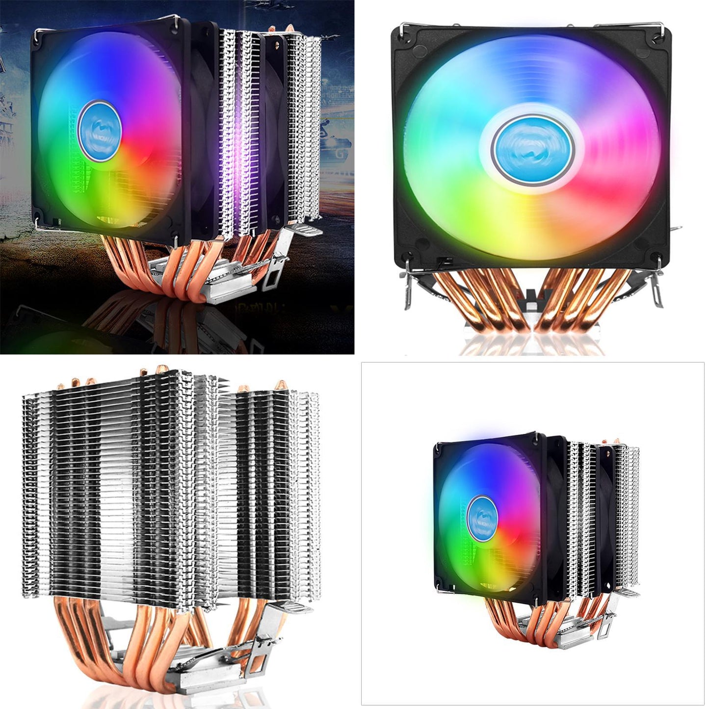 CPU Cooler Heatsink PWM RGB Fans for Intel LGA 2011 1366 Spare Parts