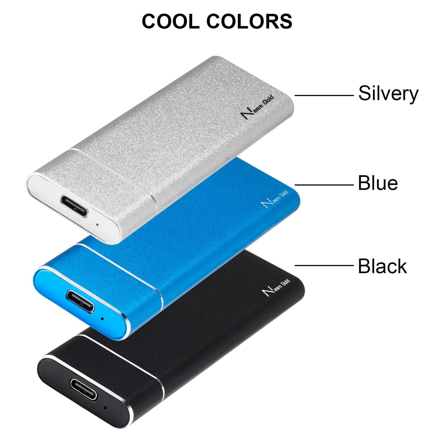 Portable USB 3.1 SSD 430MB/s Read Speed Solid State Drive White 2TB