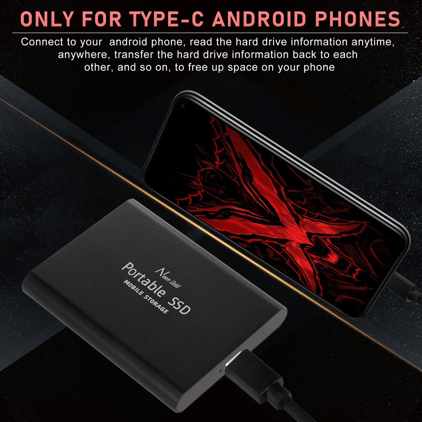 SSD USB 3.1 External Solid State Drives Hard Disk for PC Laptop 2TB Black