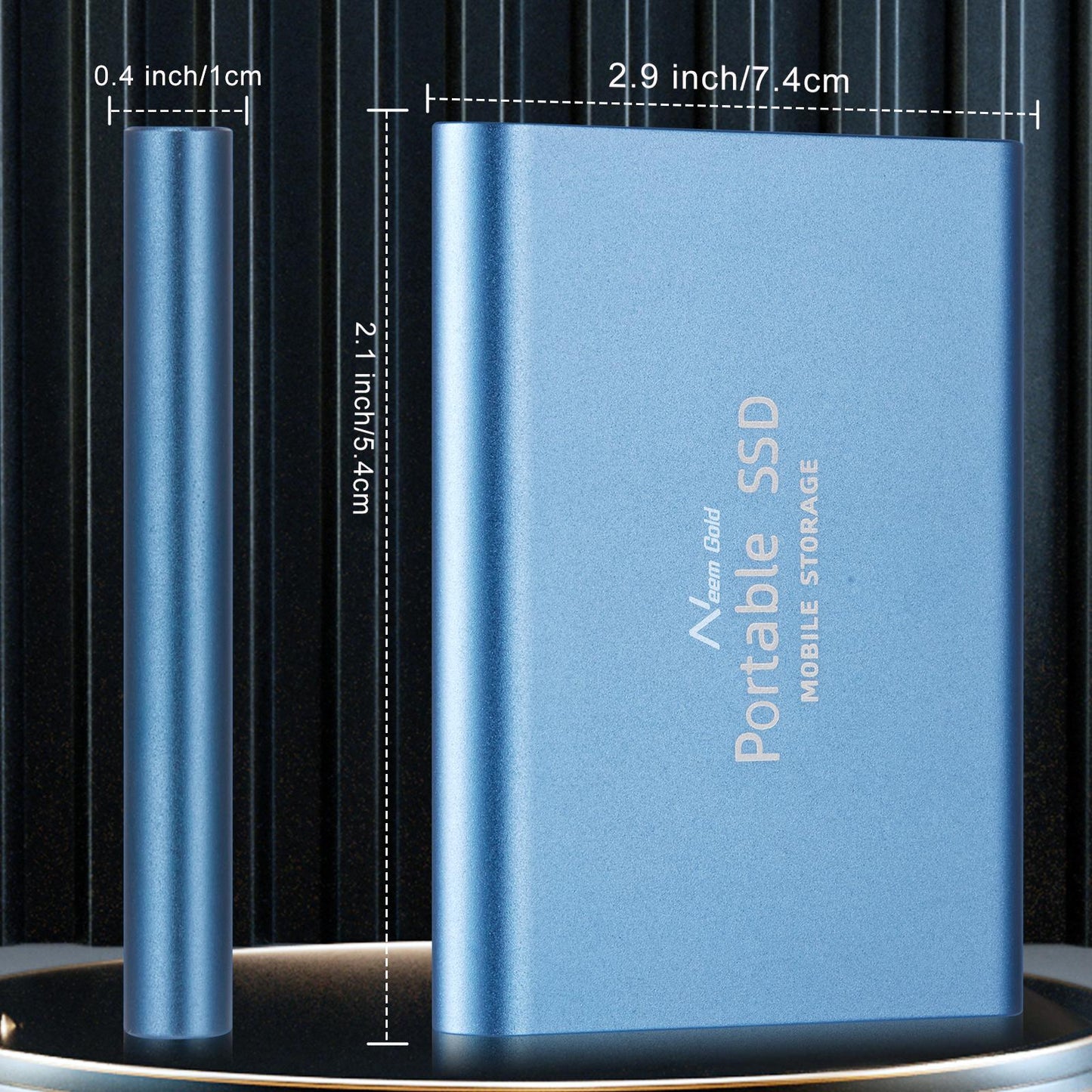 SSD USB 3.1 External Solid State Drives Hard Disk for PC Laptop 2TB Blue