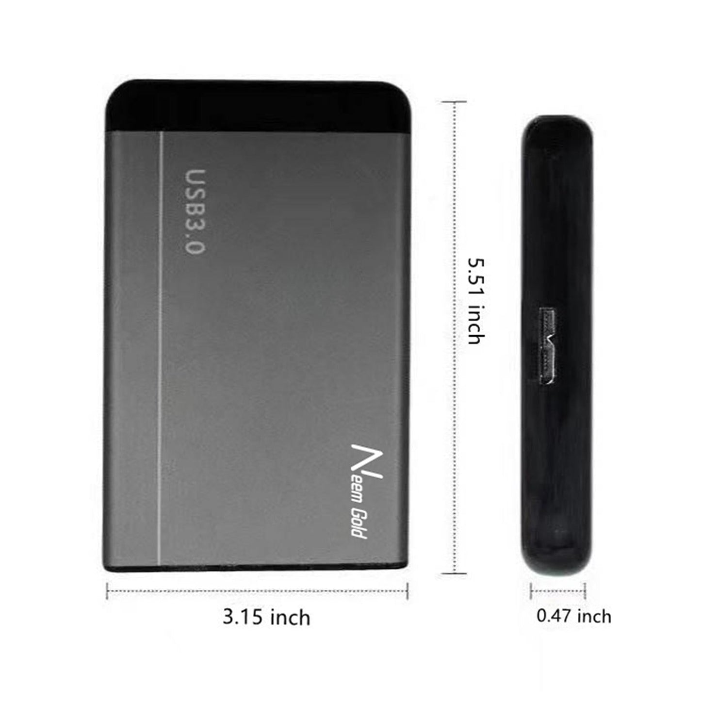 2.5in 5400 RPM External USB Hard Drive HDD Data Transfer for Computers 1TB