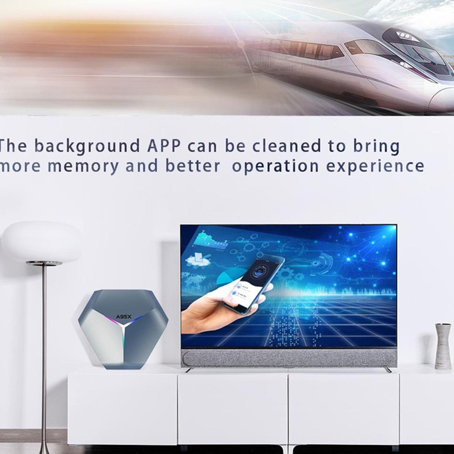 A95X F4 Media Player 2.4G/5Ghz Wifi RGB Light Set Top Box  2G+16G EU Plug