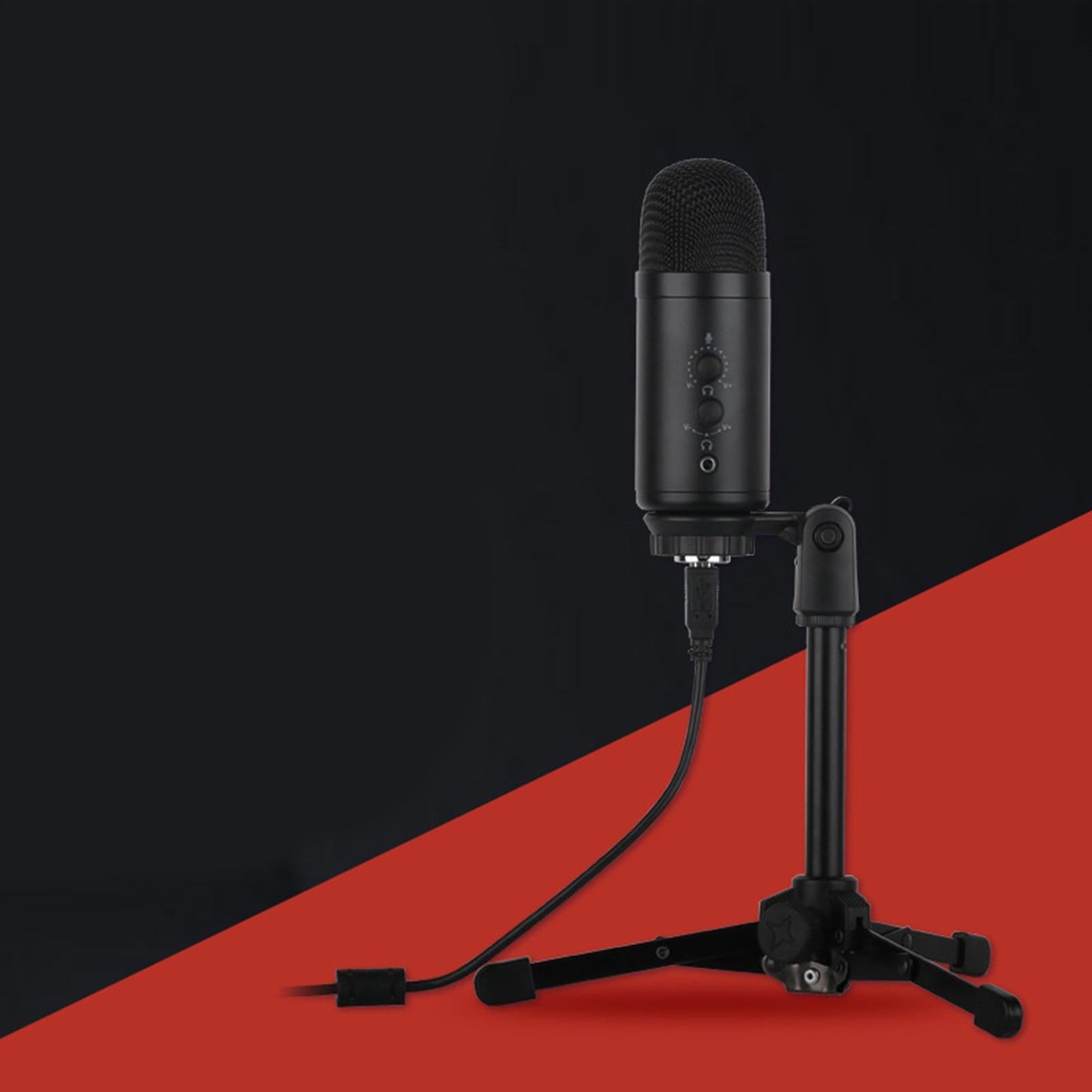 USB Condenser Microphone wTripod Stand For Game Chat Recording Computer A9-B