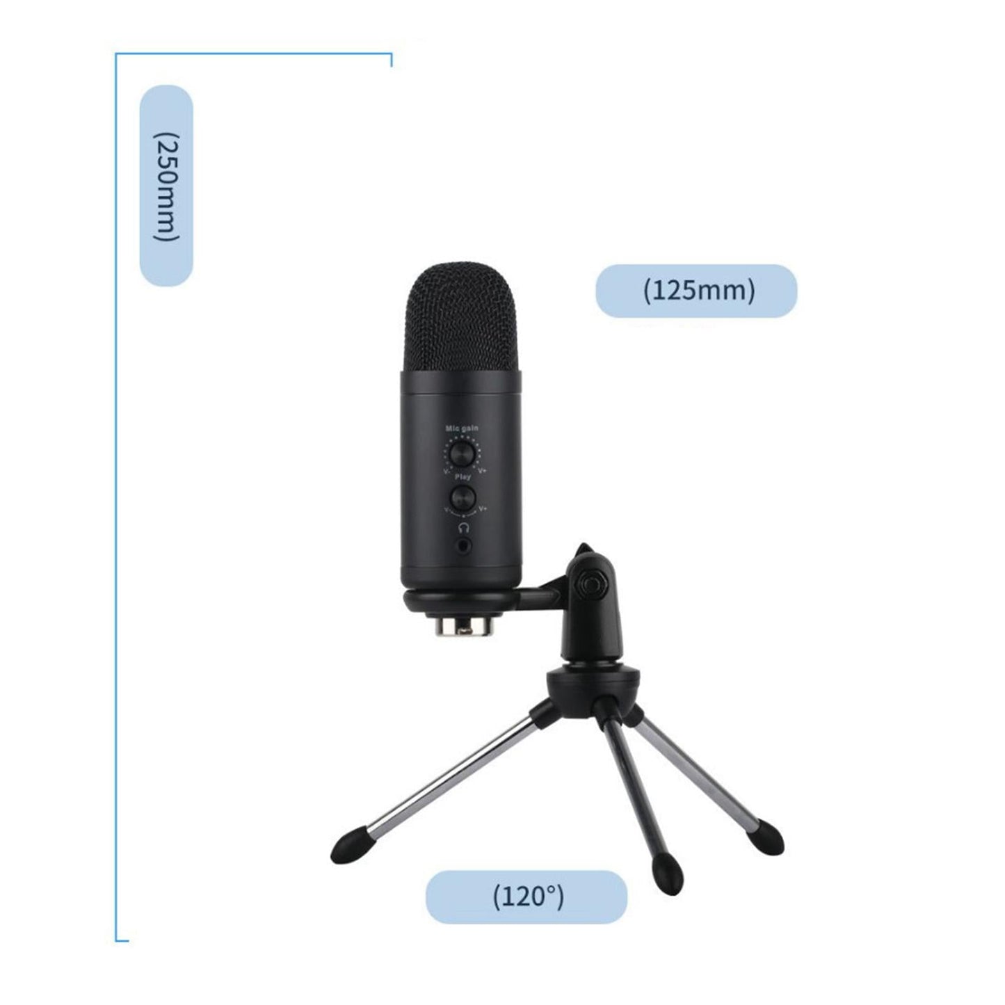 USB Condenser Microphone wTripod Stand For Game Chat Recording Computer A9-B