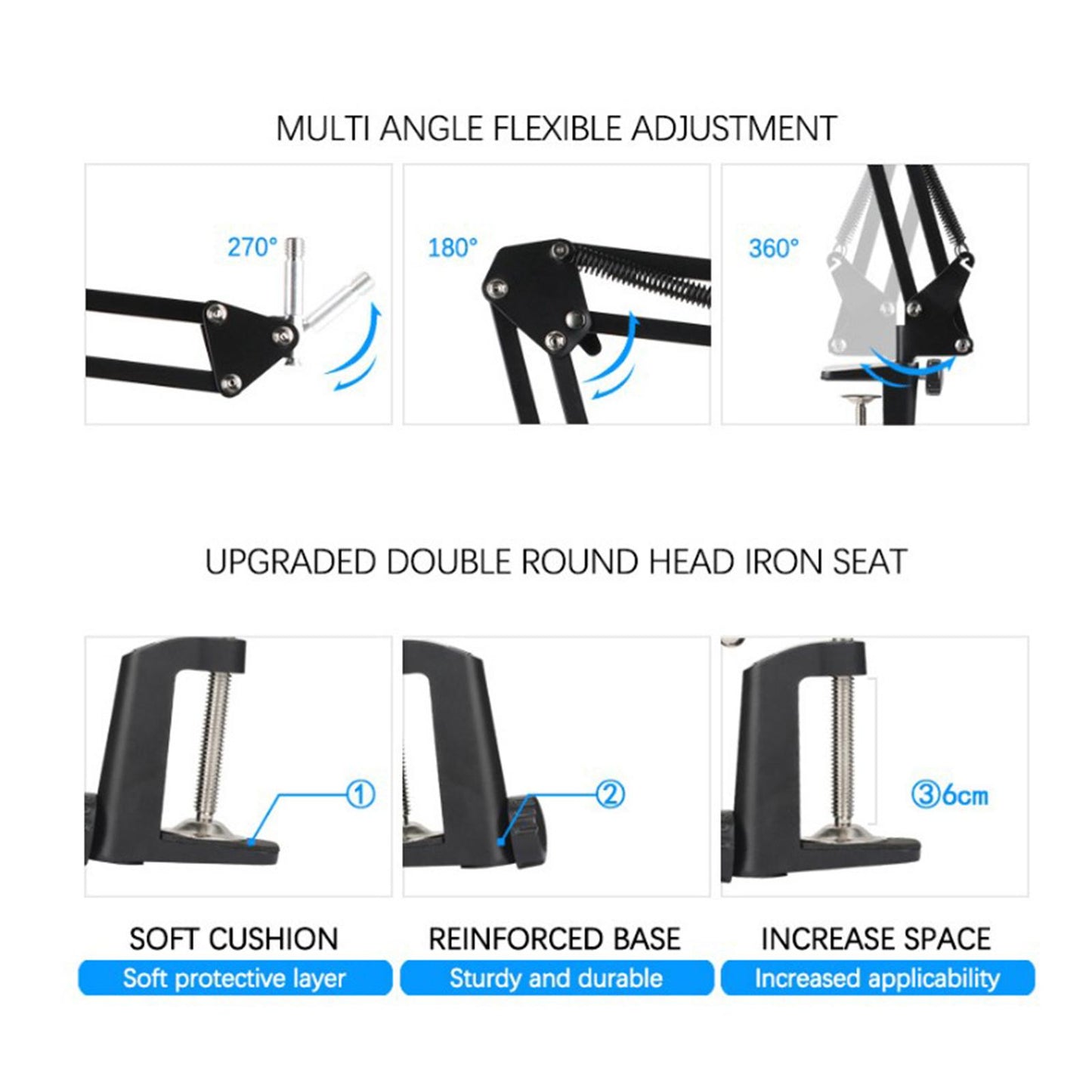 USB Condenser Microphone Kit w/Shock Mount Pop Filter Kit Black BM800 BM700