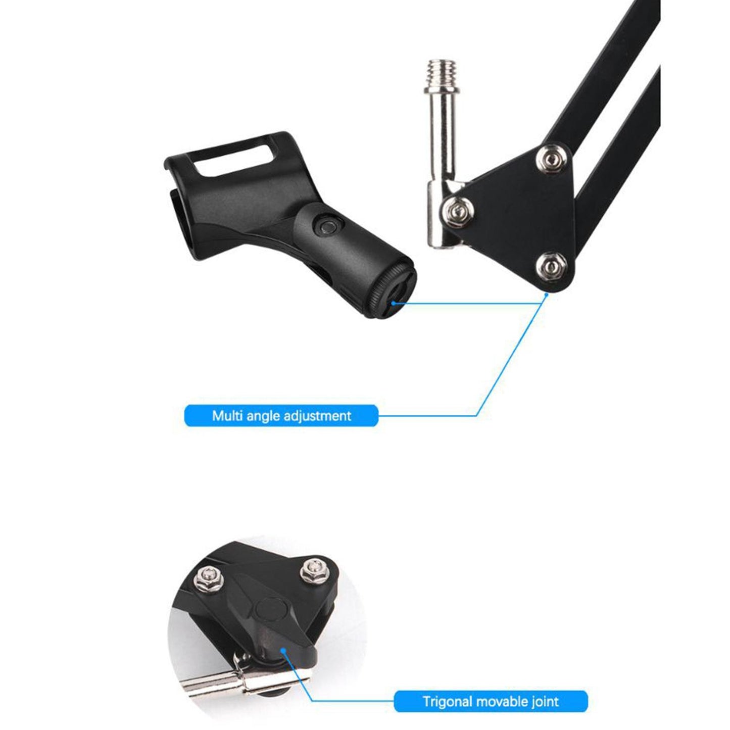 New Mic Microphone Holders Suspension Boom Scissor Arm Stand 6CM Base