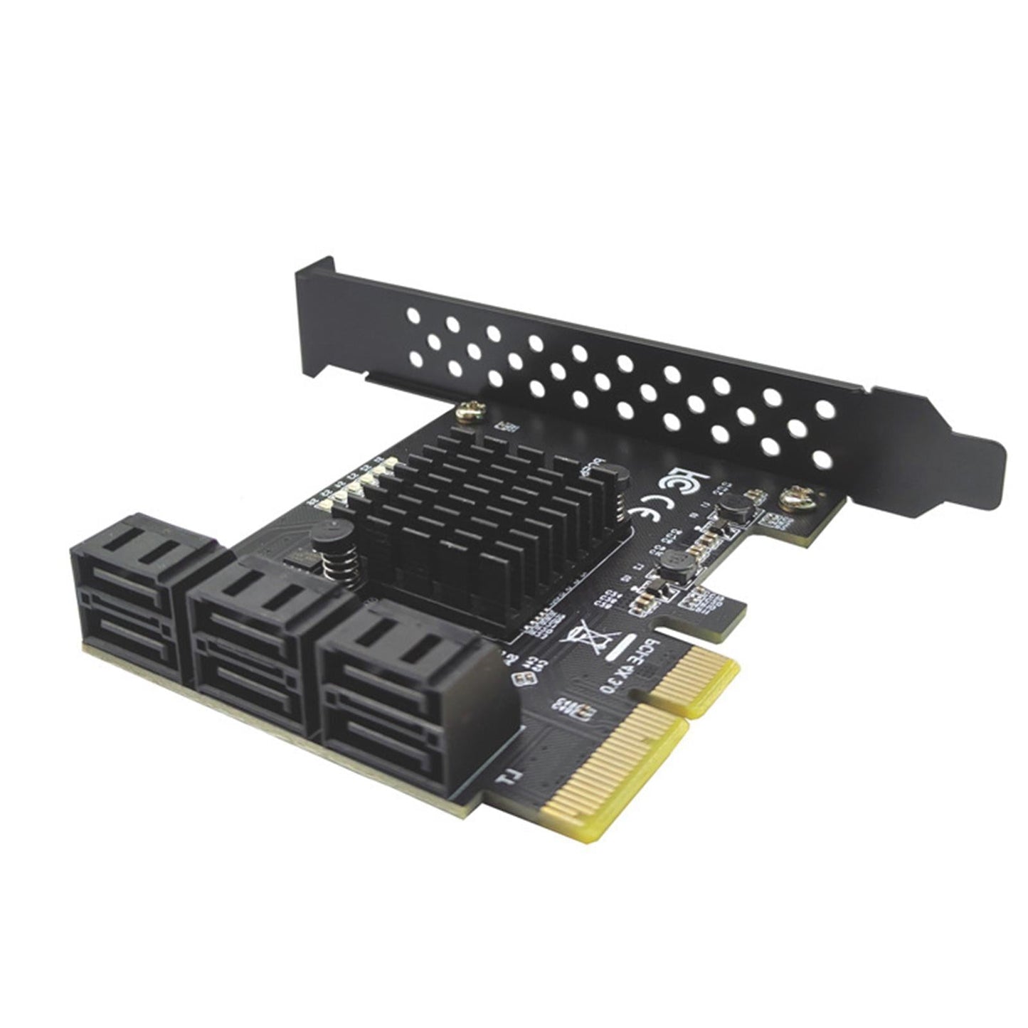 PCIe PCI Express to SATA3.0 6-Port SATAIII Expansion Controller Adapter 4X