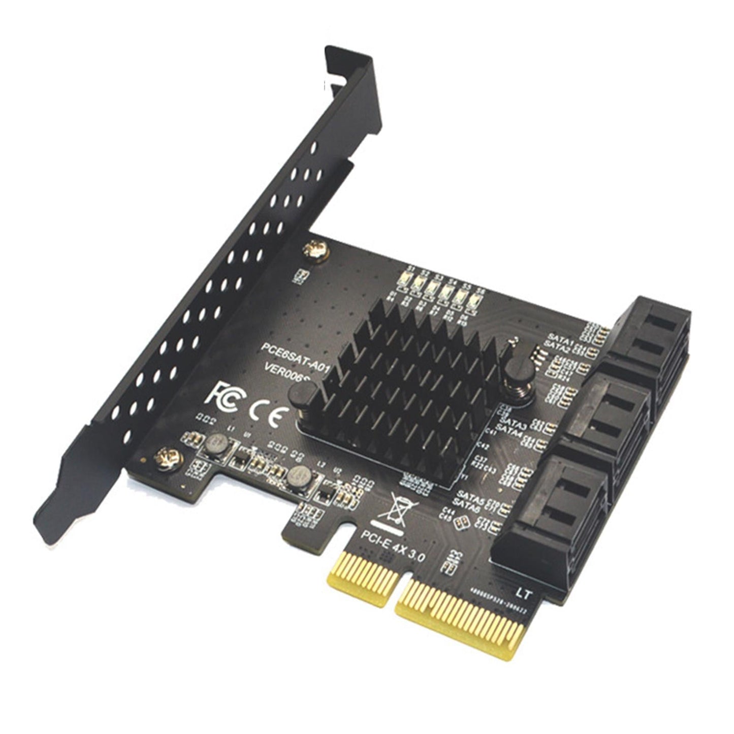 PCIe PCI Express to SATA3.0 6-Port SATAIII Expansion Controller Adapter 4X