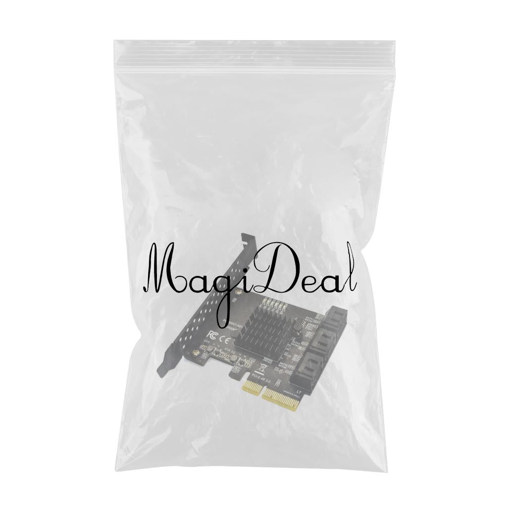 PCIe PCI Express to SATA3.0 6-Port SATAIII Expansion Controller Adapter 4X