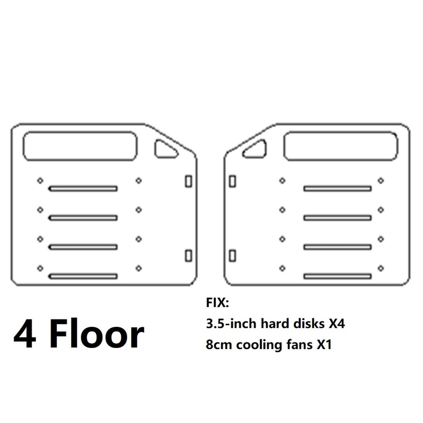 DIY 3.5inch Acrylic Hard Drive Bracket Accessories for HDD SSD 4 floor