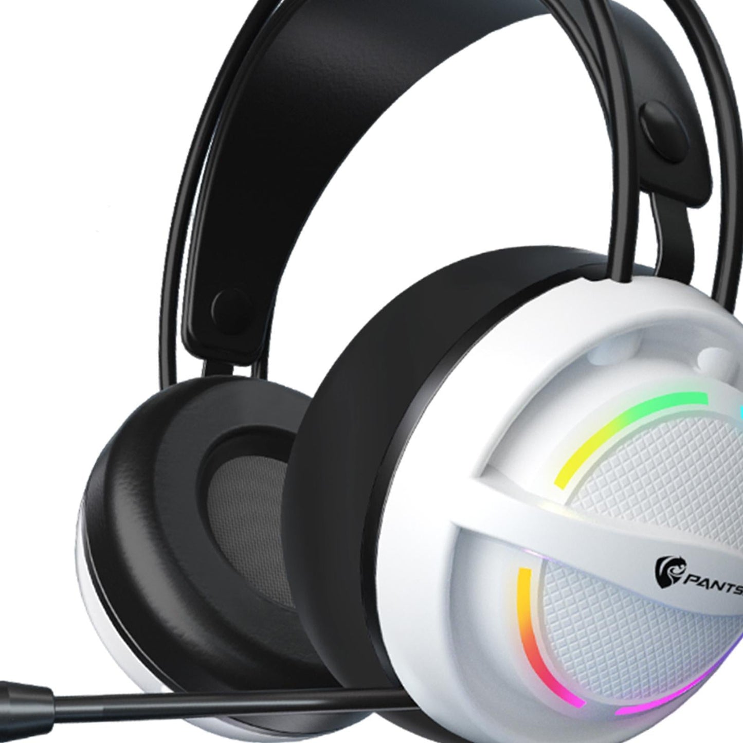 Wired USB Gaming Headset LED Light Lightweight for Gaming White 3.5mm