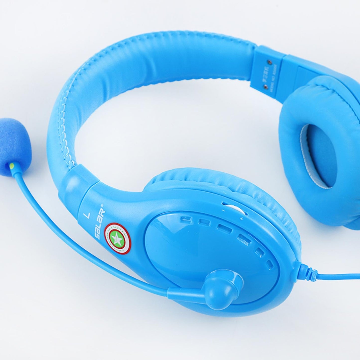 Student Headphones with Micophone Adjustable Comfortable Headset for School A566E Blue
