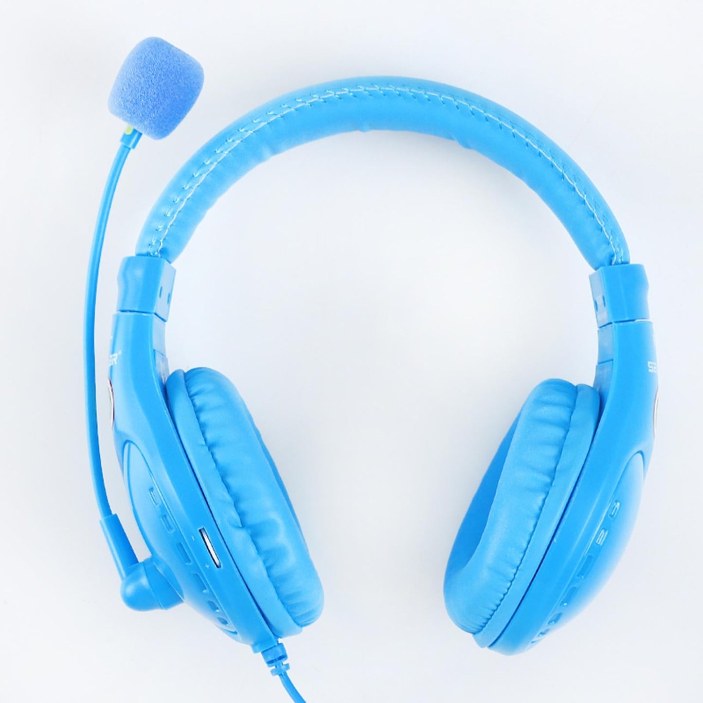 Student Headphones with Micophone Adjustable Comfortable Headset for School A566E Blue