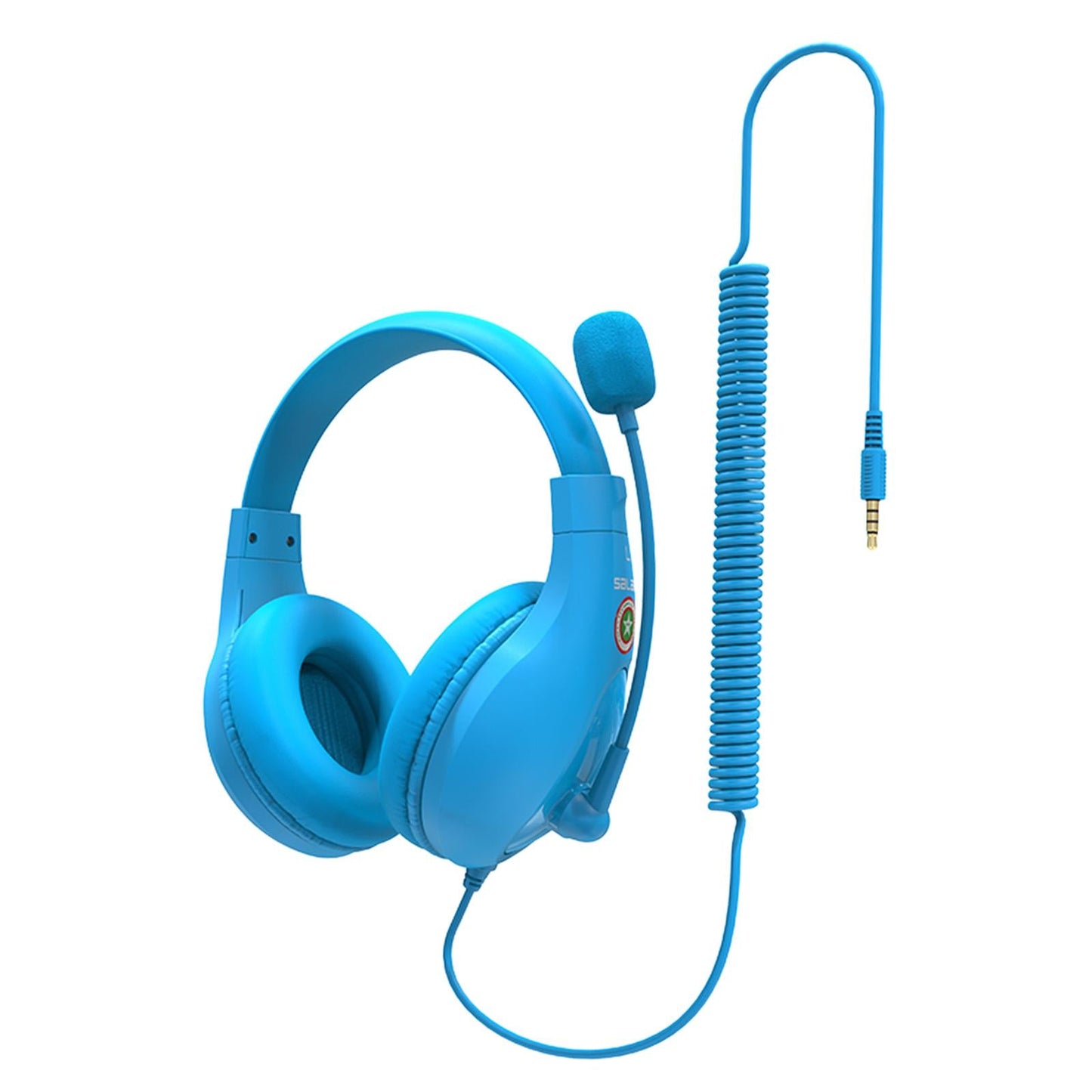Student Headphones with Micophone Adjustable Comfortable Headset for School A566E Blue