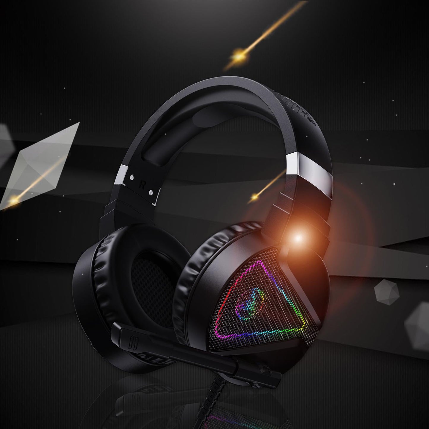 F16 3.5mm Wired Gaming Headset RGB Surround w/ Mic Headphones For PC Laptop