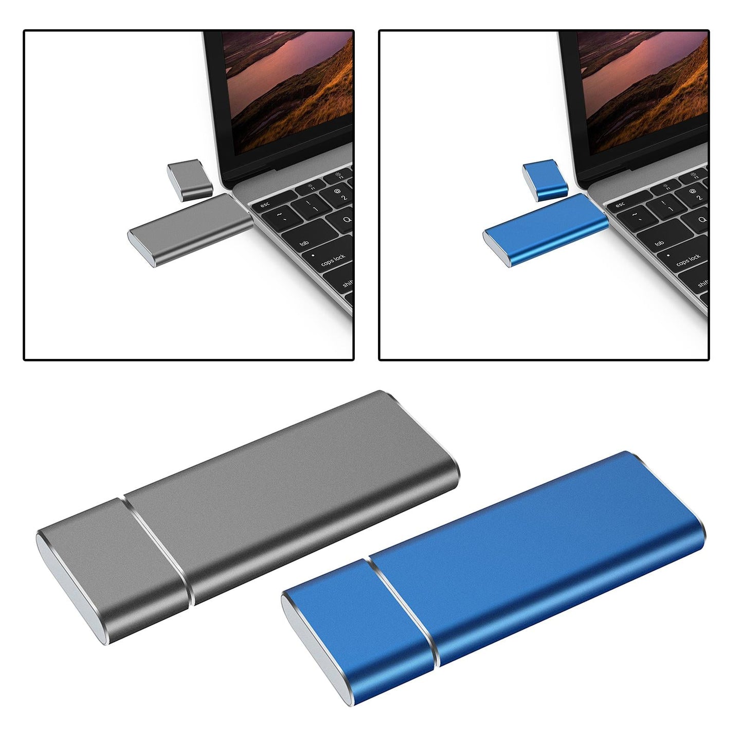 M.2 NGFF to USB 3.0 SSD Enclosure Reader 6Gbps with UASP with Key B/Key B+M Silver Gray