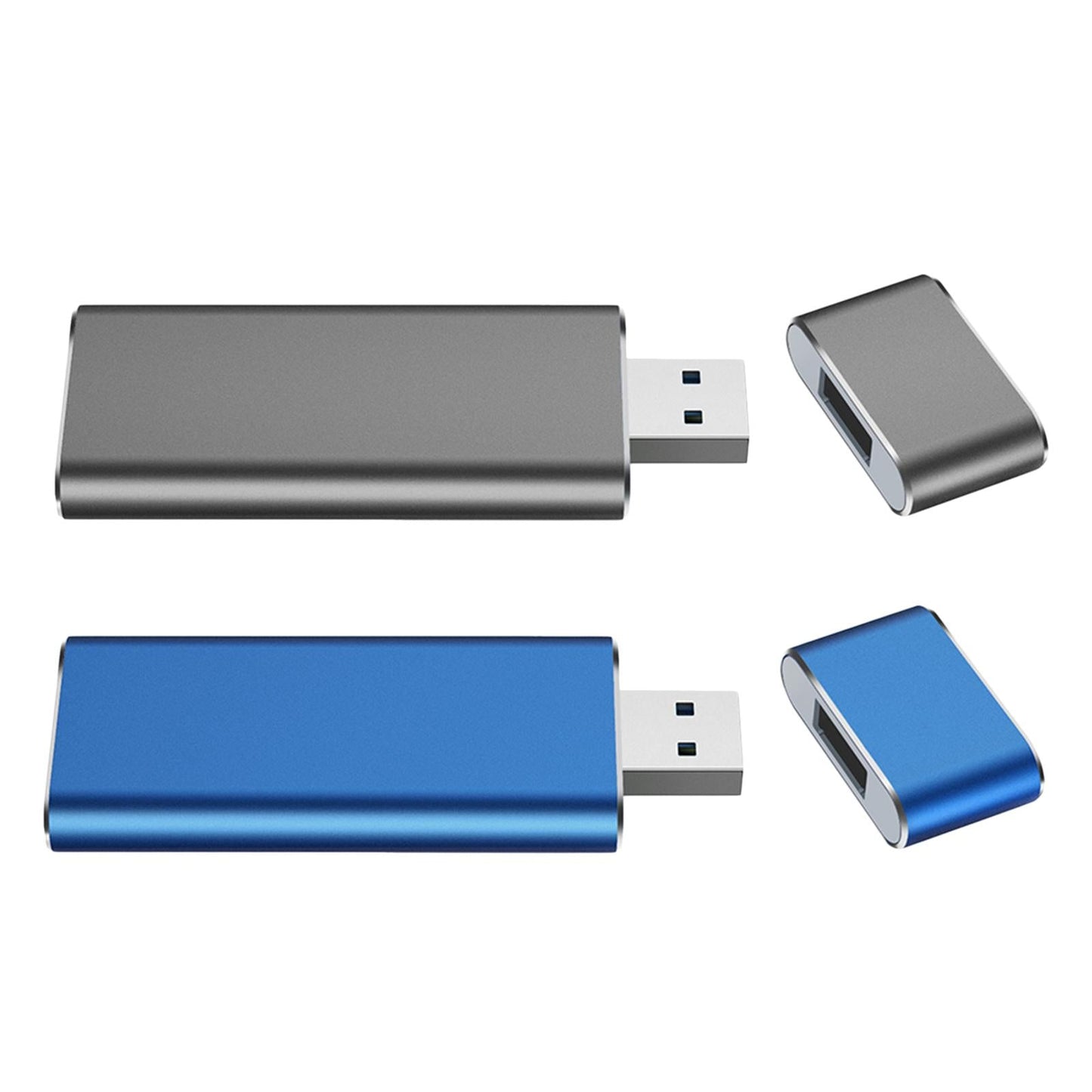 M.2 NGFF to USB 3.0 SSD Enclosure Reader 6Gbps with UASP with Key B/Key B+M Silver Gray
