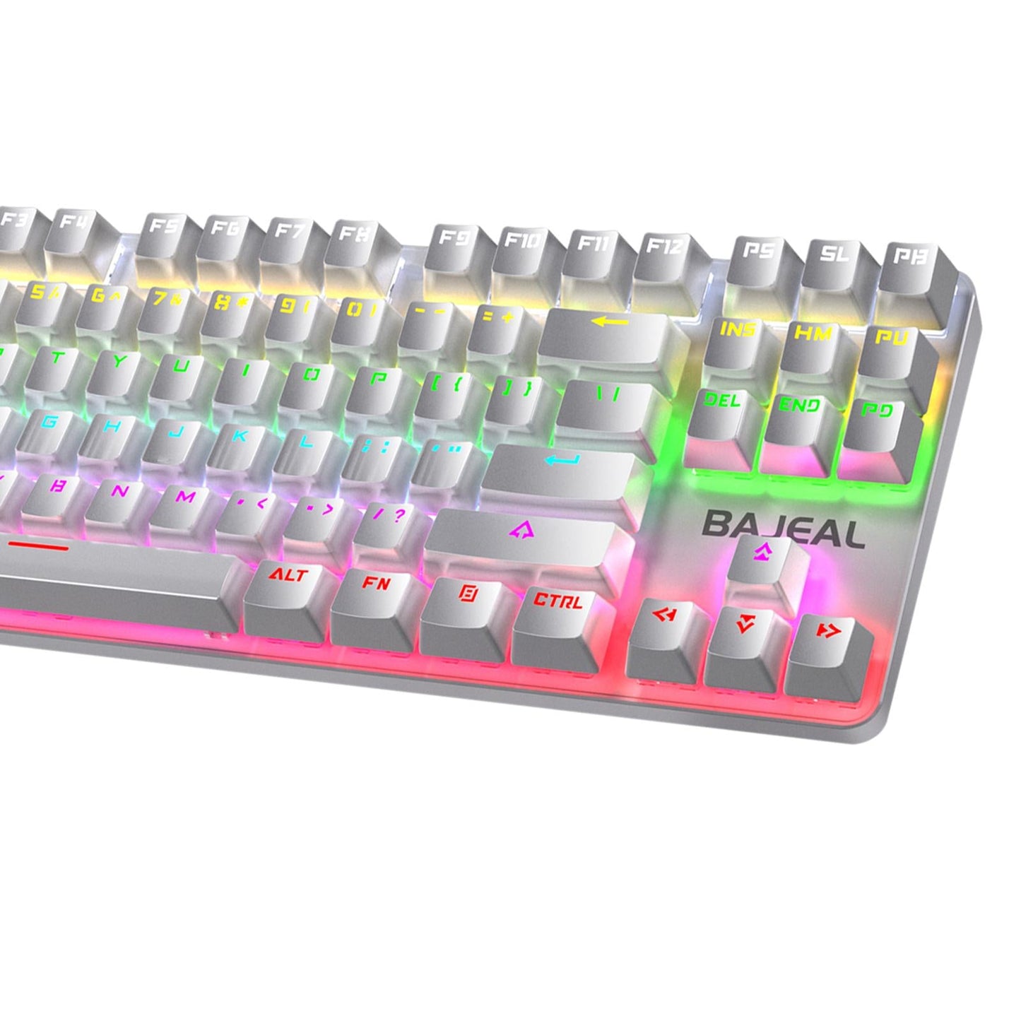 Gaming Mini Compact 87 Keys Wired Mechanical Keyboard LED USB for Gamer White