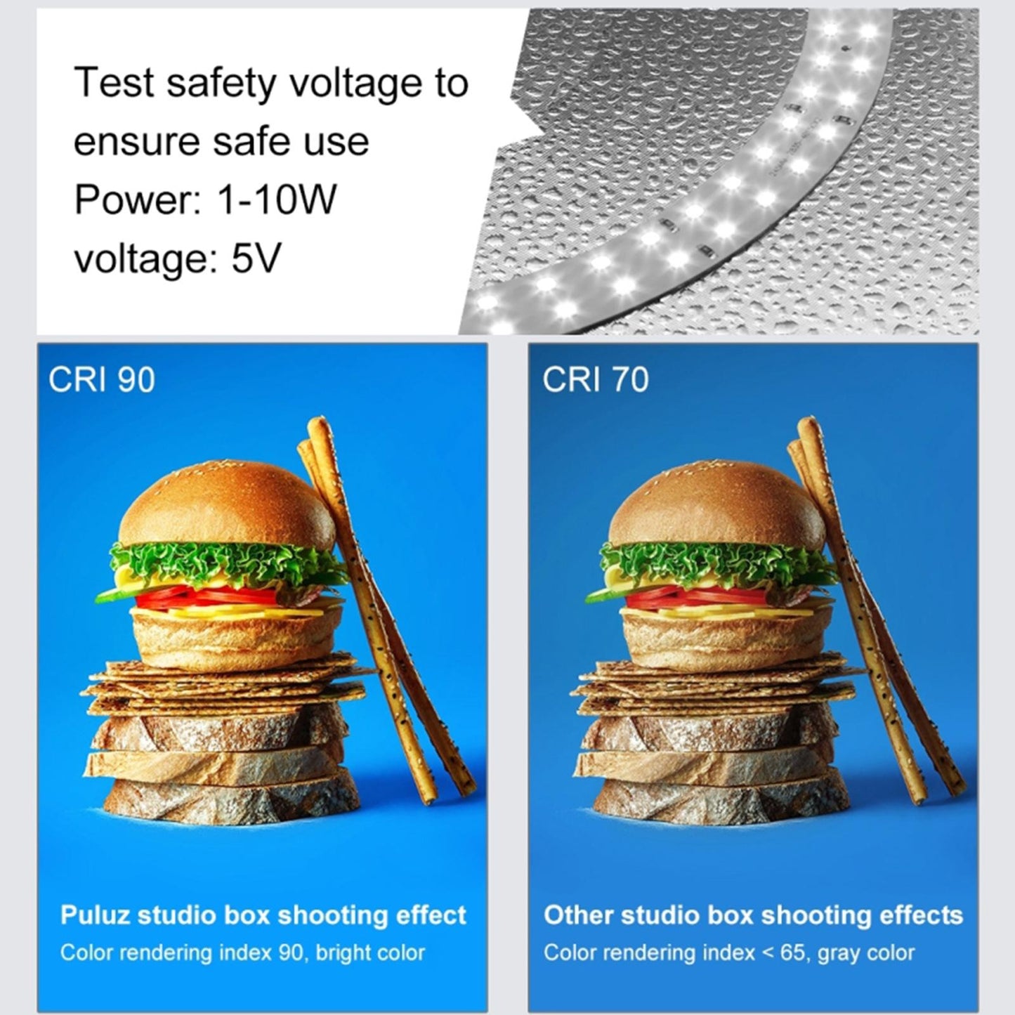 6 Backgrounds Mini LED Light Box Photography Photo Studio Backdrop Lighting