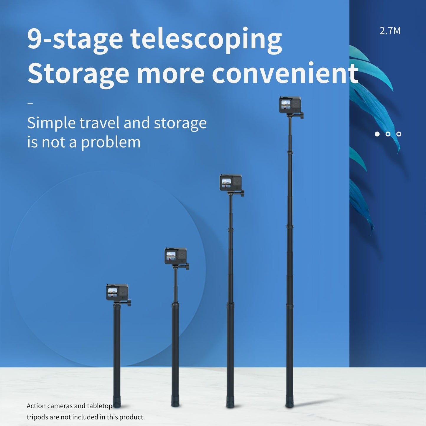 Carbon Fiber Pole Monopod Lightweight Handheld Selfie Stick Adjustable