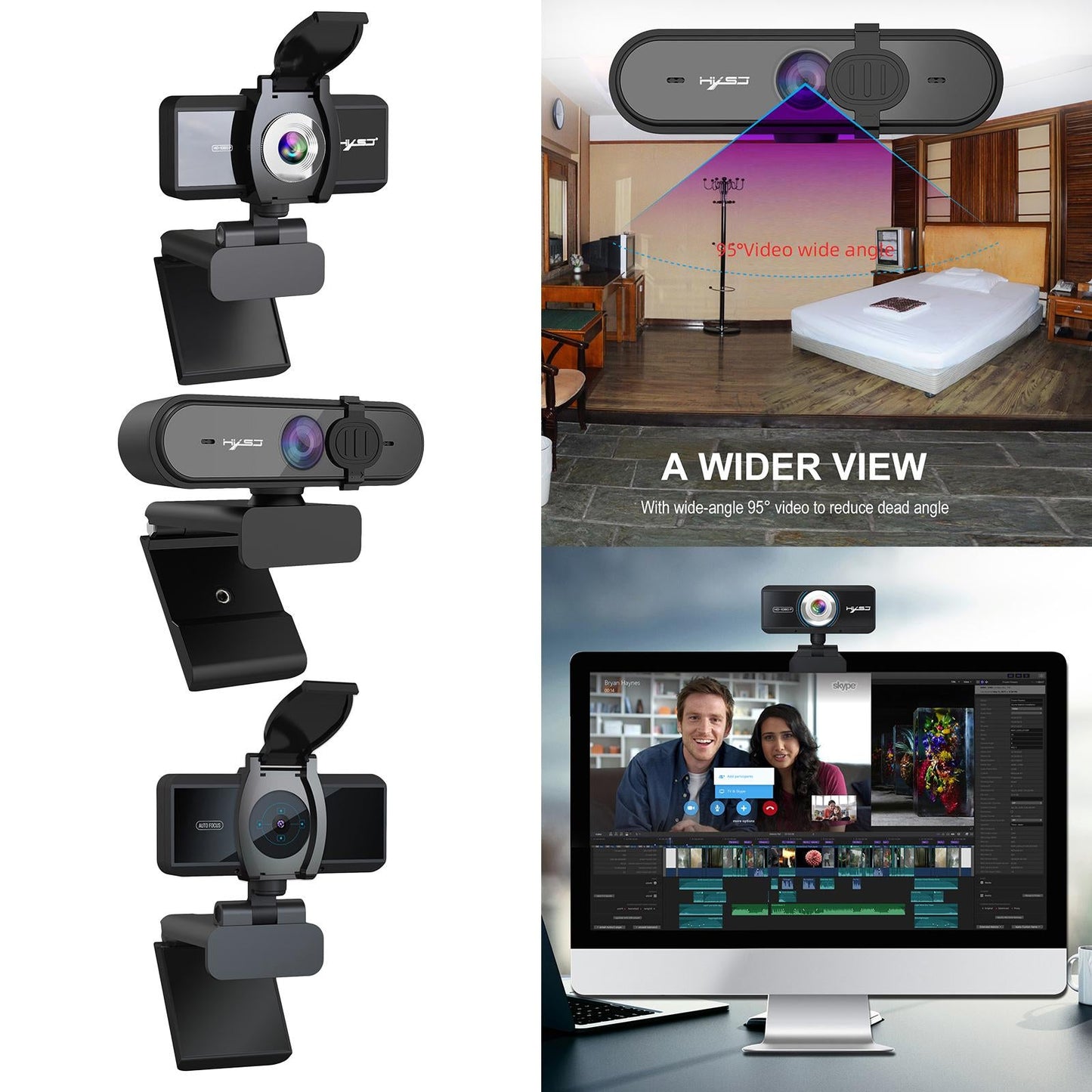 USB Webcam with Microphone for Computer PC Laptop Desktop 5 Million Pixels