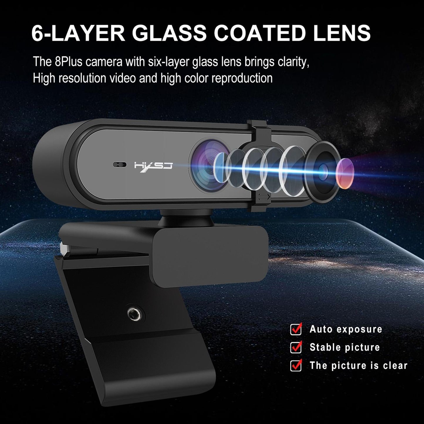 USB Webcam with Microphone for Computer PC Laptop Desktop 1080P Auto Focus