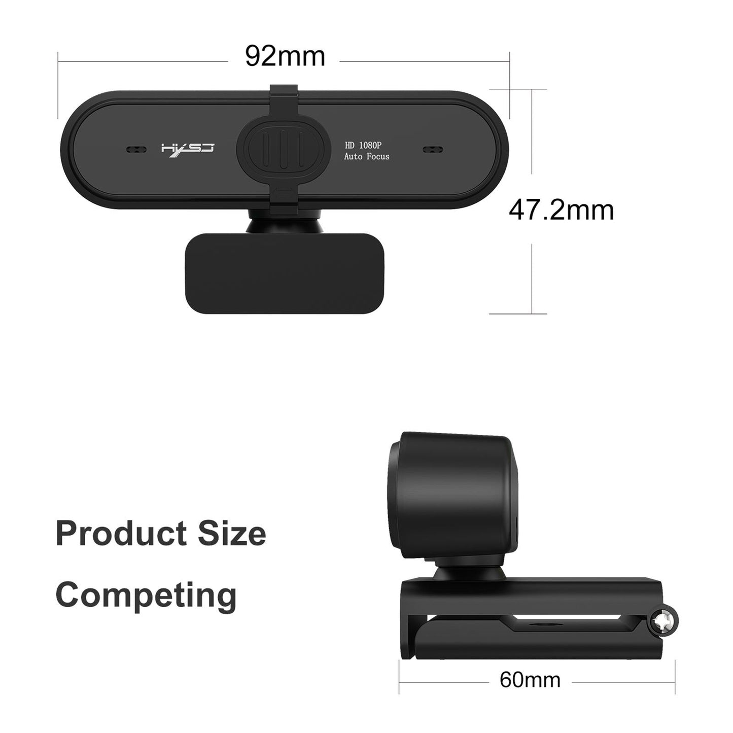 USB Webcam with Microphone for Computer PC Laptop Desktop 1080P Auto Focus