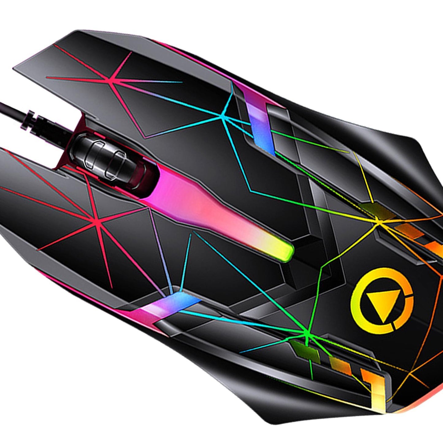Wired Gaming Mouse Optical Sensor 7 Colors Lights for Laptop Star Pattern