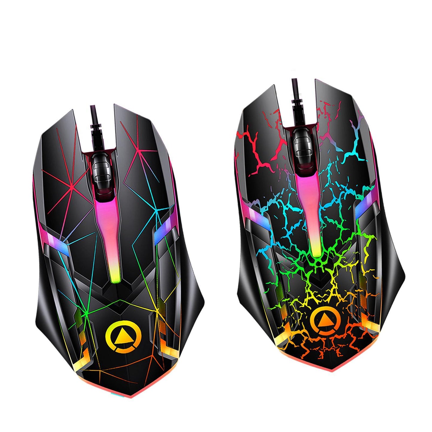 Wired Gaming Mouse Optical Sensor 7 Colors Lights for Laptop Star Pattern