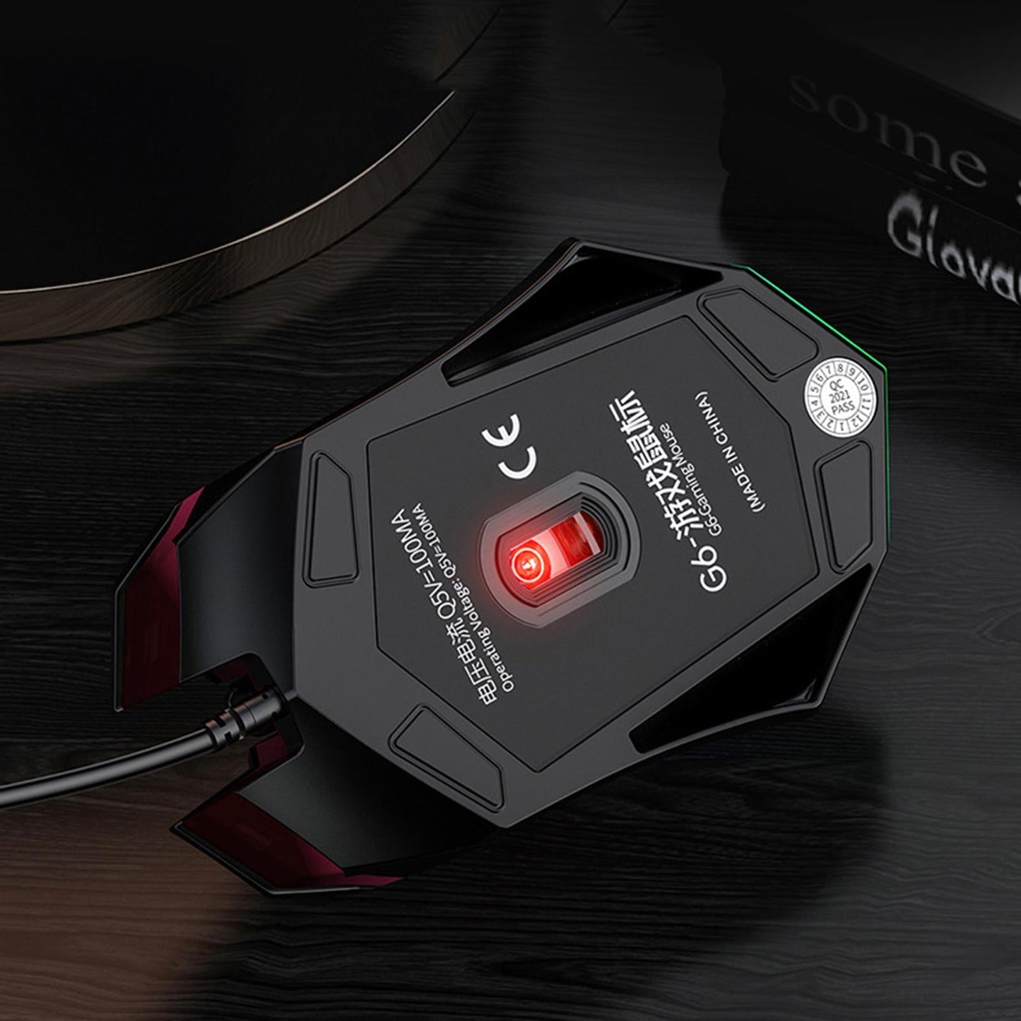 Wired Gaming Mouse Optical Sensor 7 Colors Lights for Laptop Crack Pattern